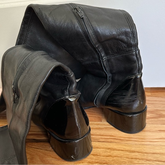 ZARA Over the Knee Leather Boots - Picture 8 of 13